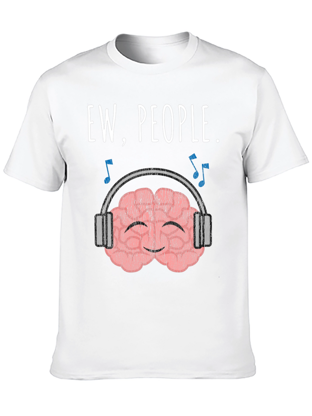 Ew People. Brain with Headphones Graphic T-Shirt