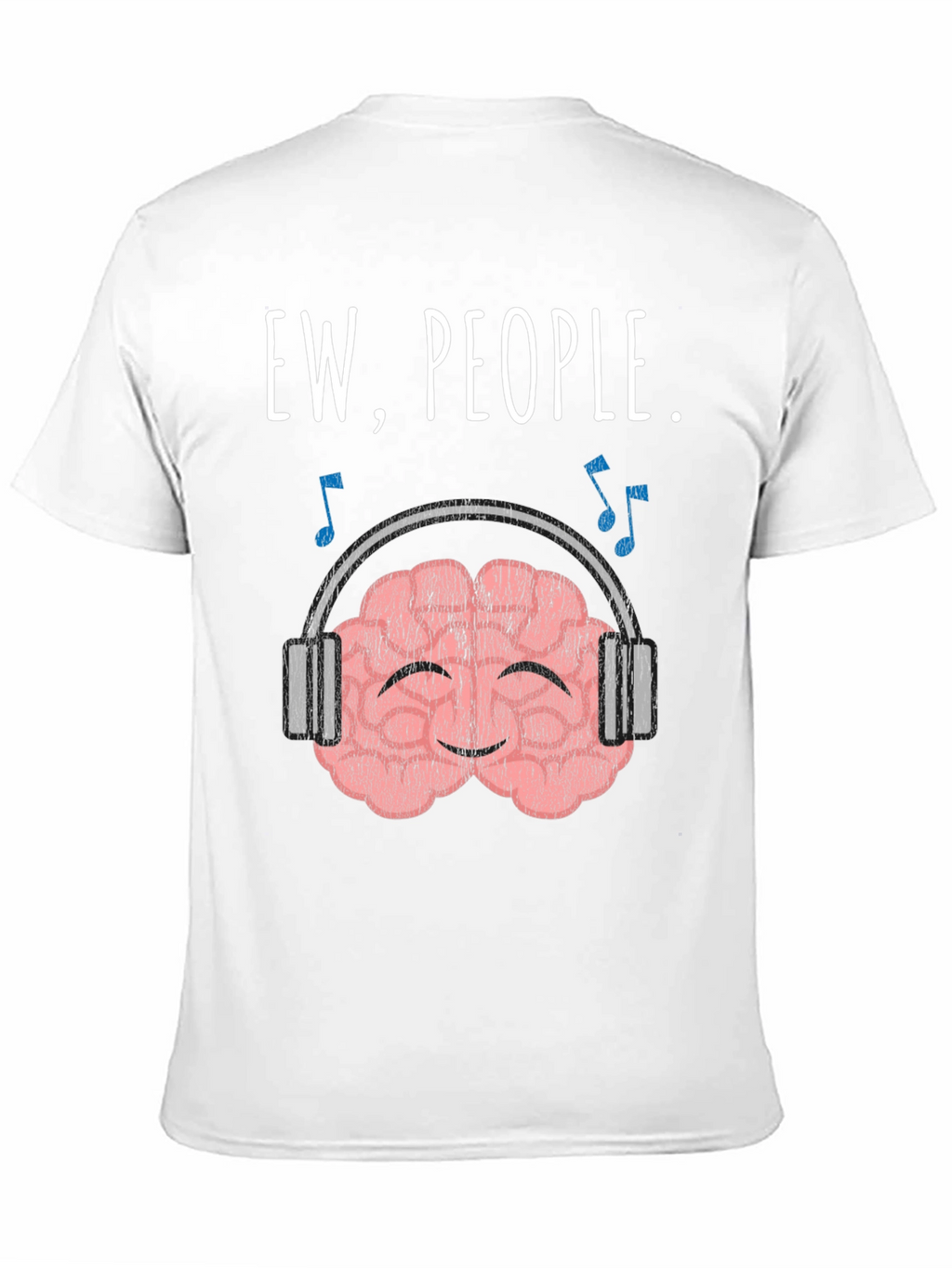 Ew People. Brain with Headphones Graphic T-Shirt