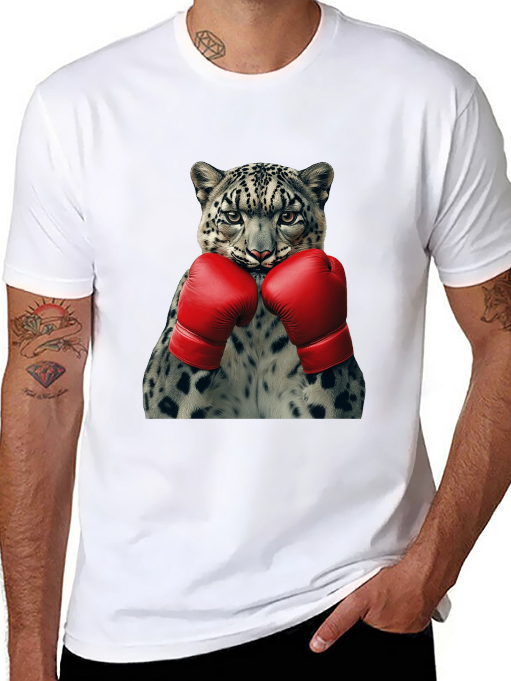 Leopard Boxer Graphic Tee - Punchy Style!