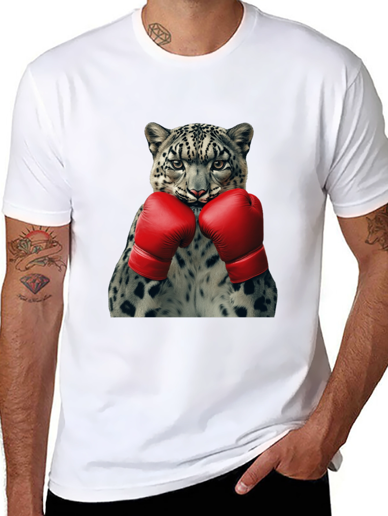 Leopard Boxer Graphic Tee - Punchy Style!