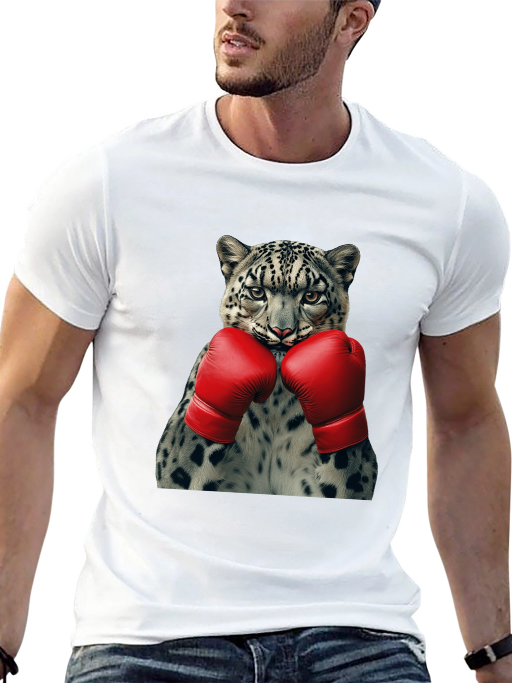 Leopard Boxer Graphic Tee - Punchy Style!
