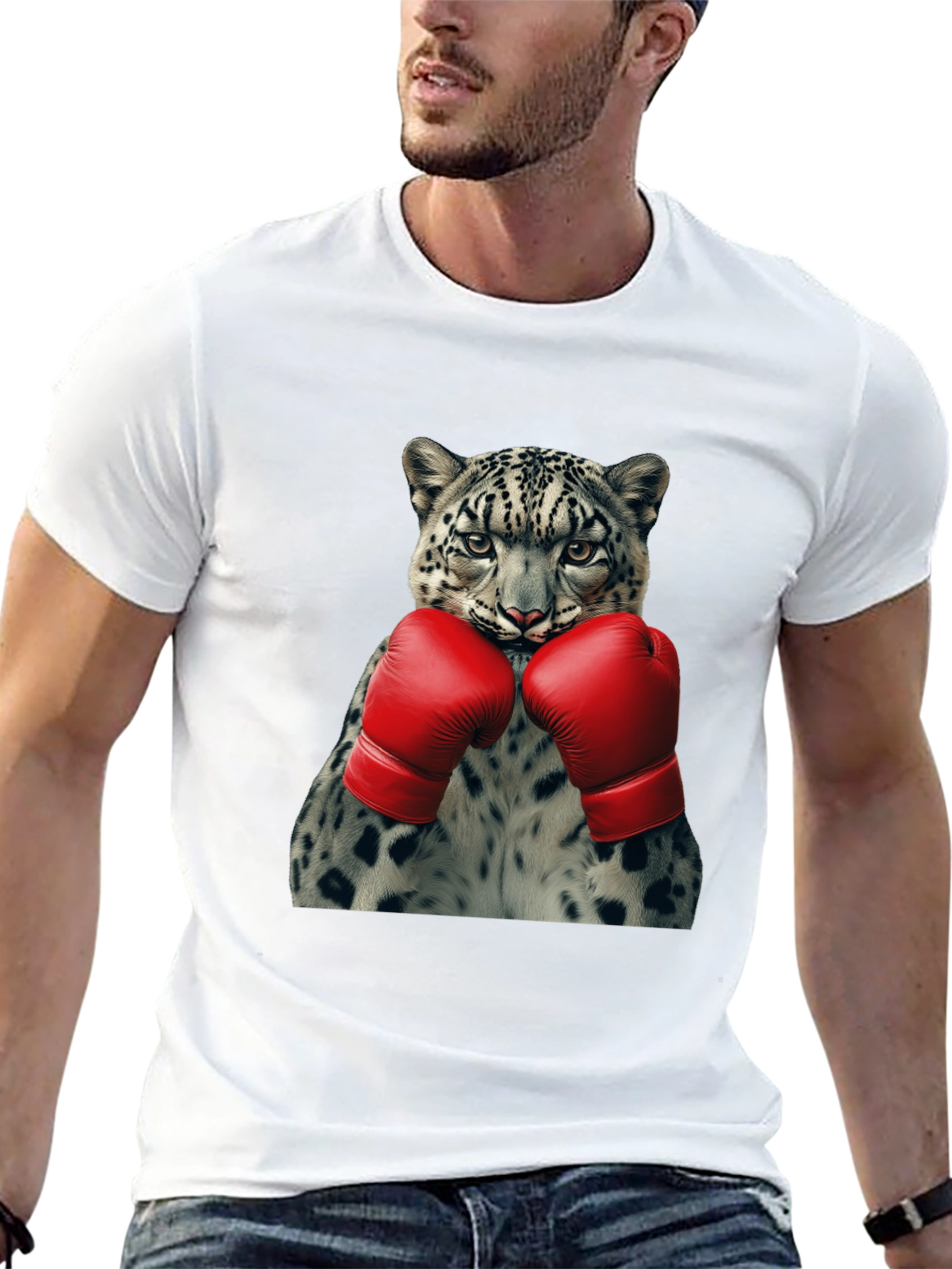 Leopard Boxer Graphic Tee - Punchy Style!