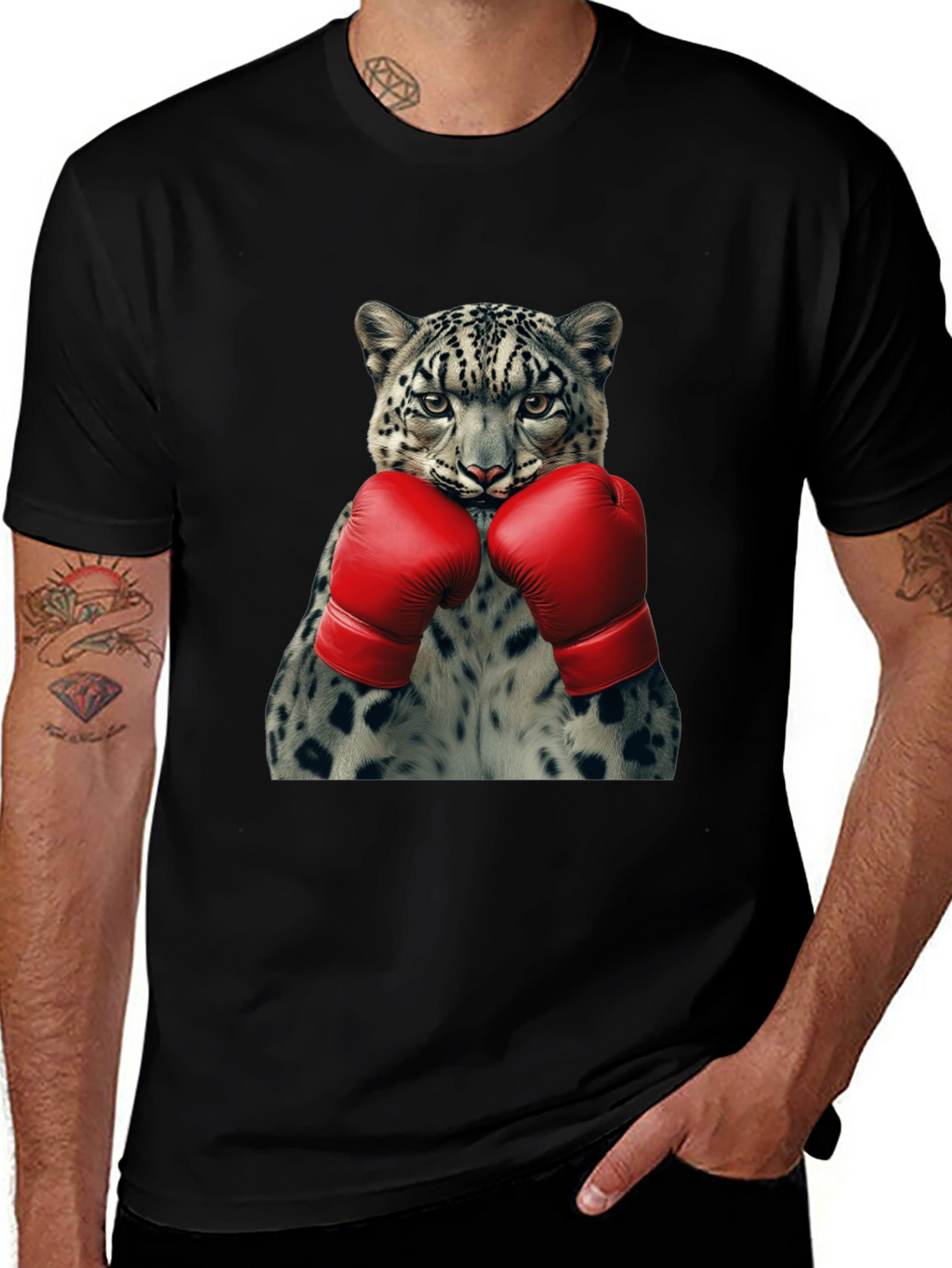 Leopard Boxer Graphic Tee - Punchy Style!