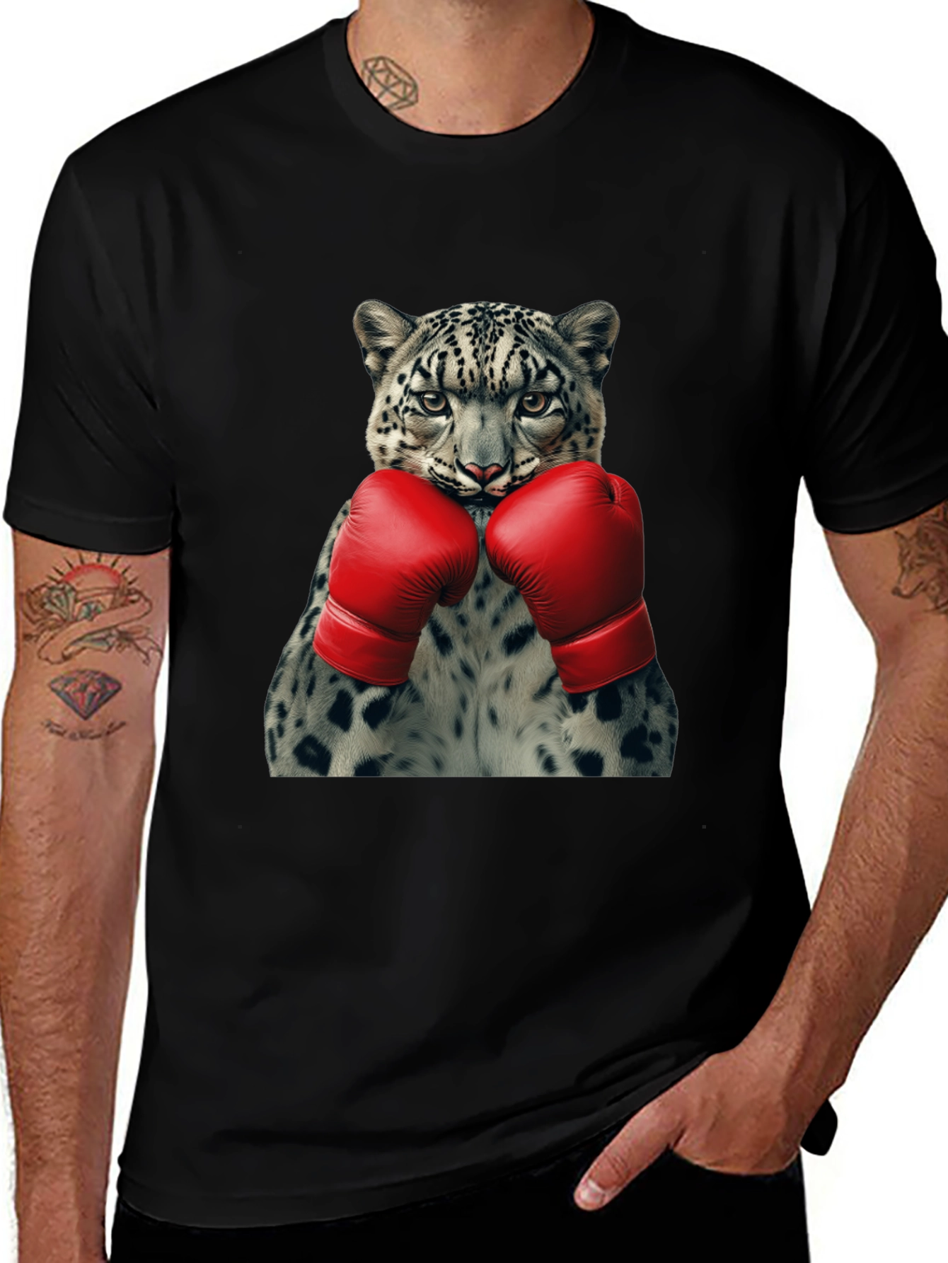 Leopard Boxer Graphic Tee - Punchy Style!