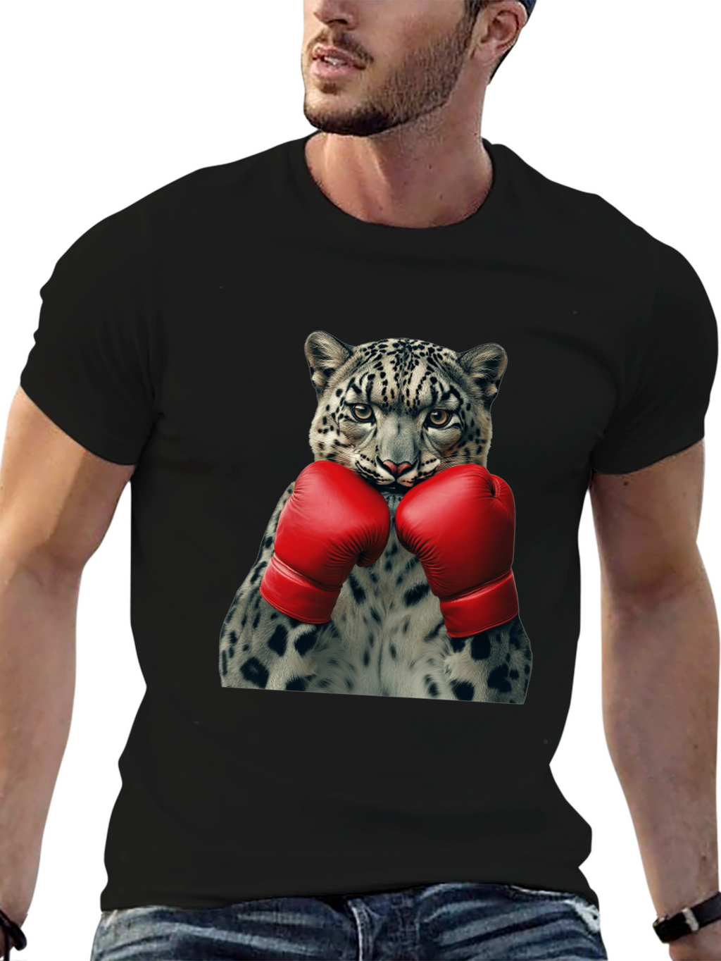 Leopard Boxer Graphic Tee - Punchy Style!