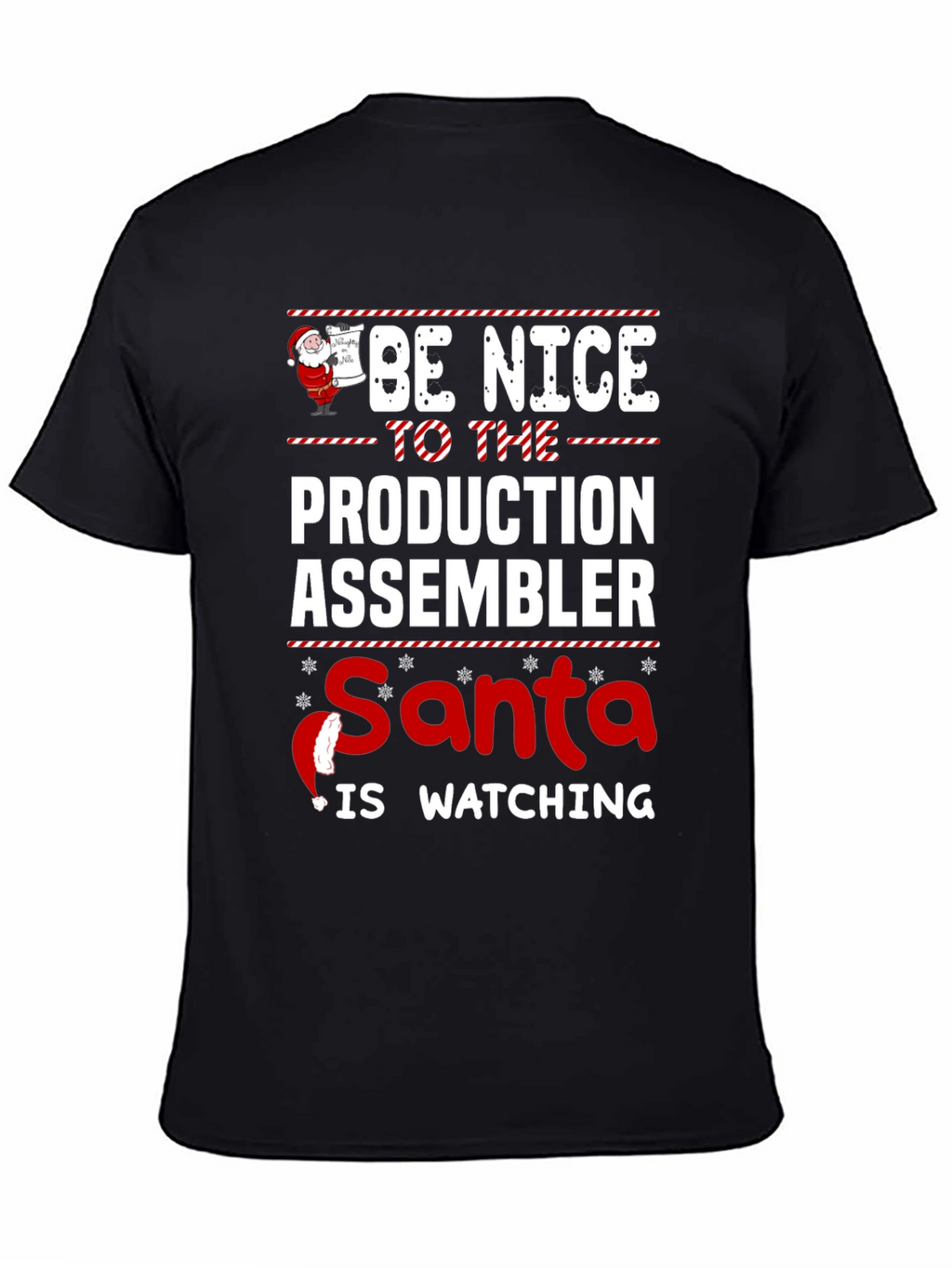 Funny Santa Production Assembler Christmas T-Shirt