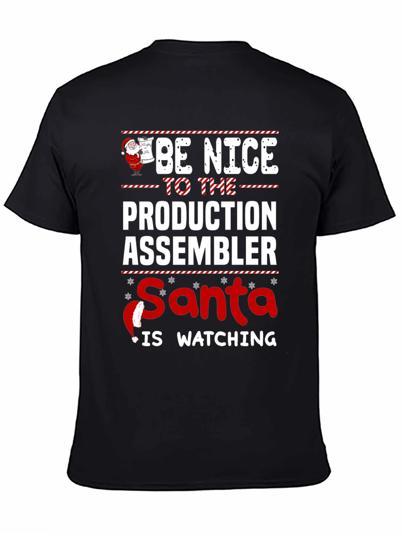 Funny Santa Production Assembler Christmas T-Shirt