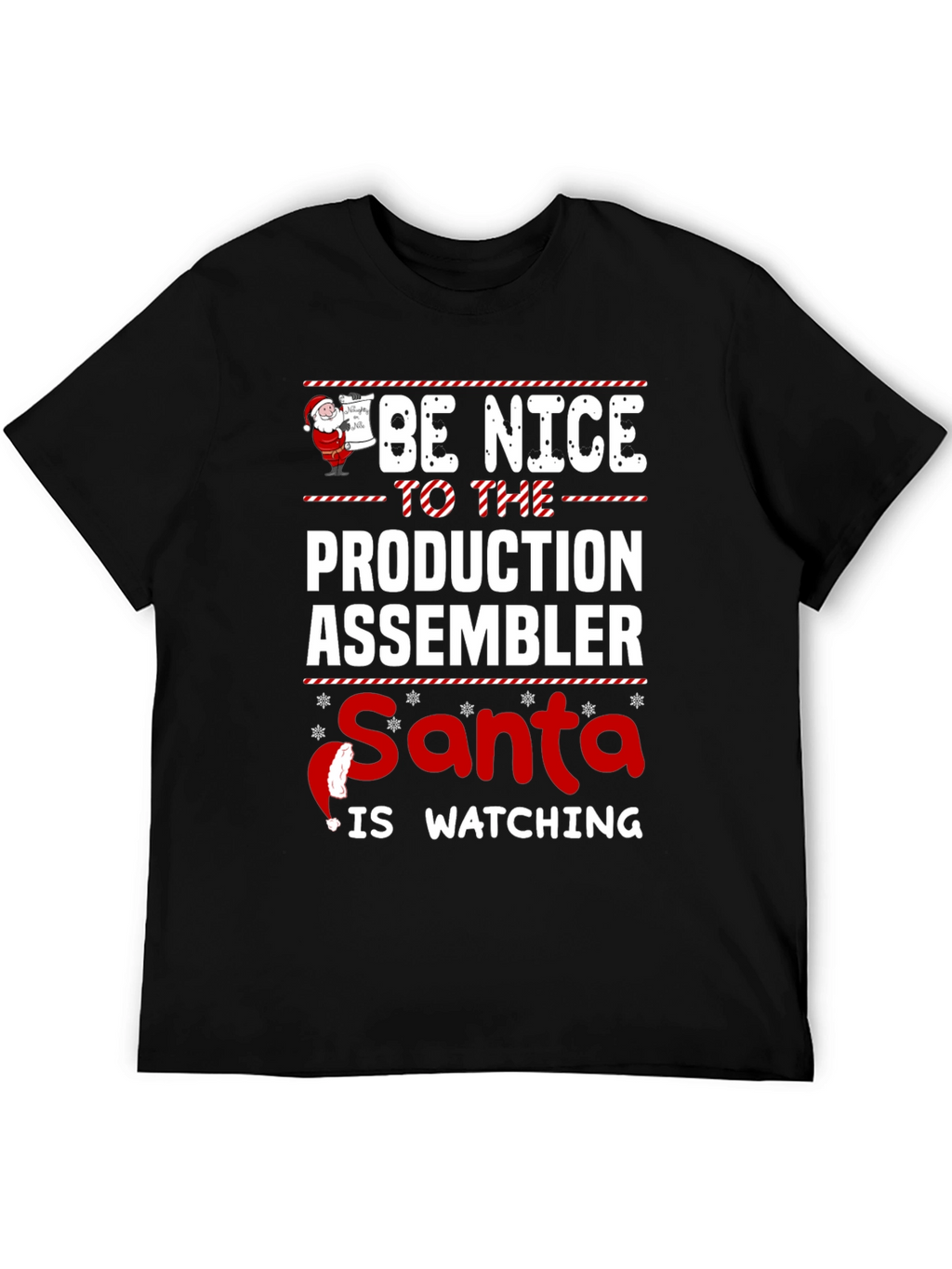 Funny Santa Production Assembler Christmas T-Shirt