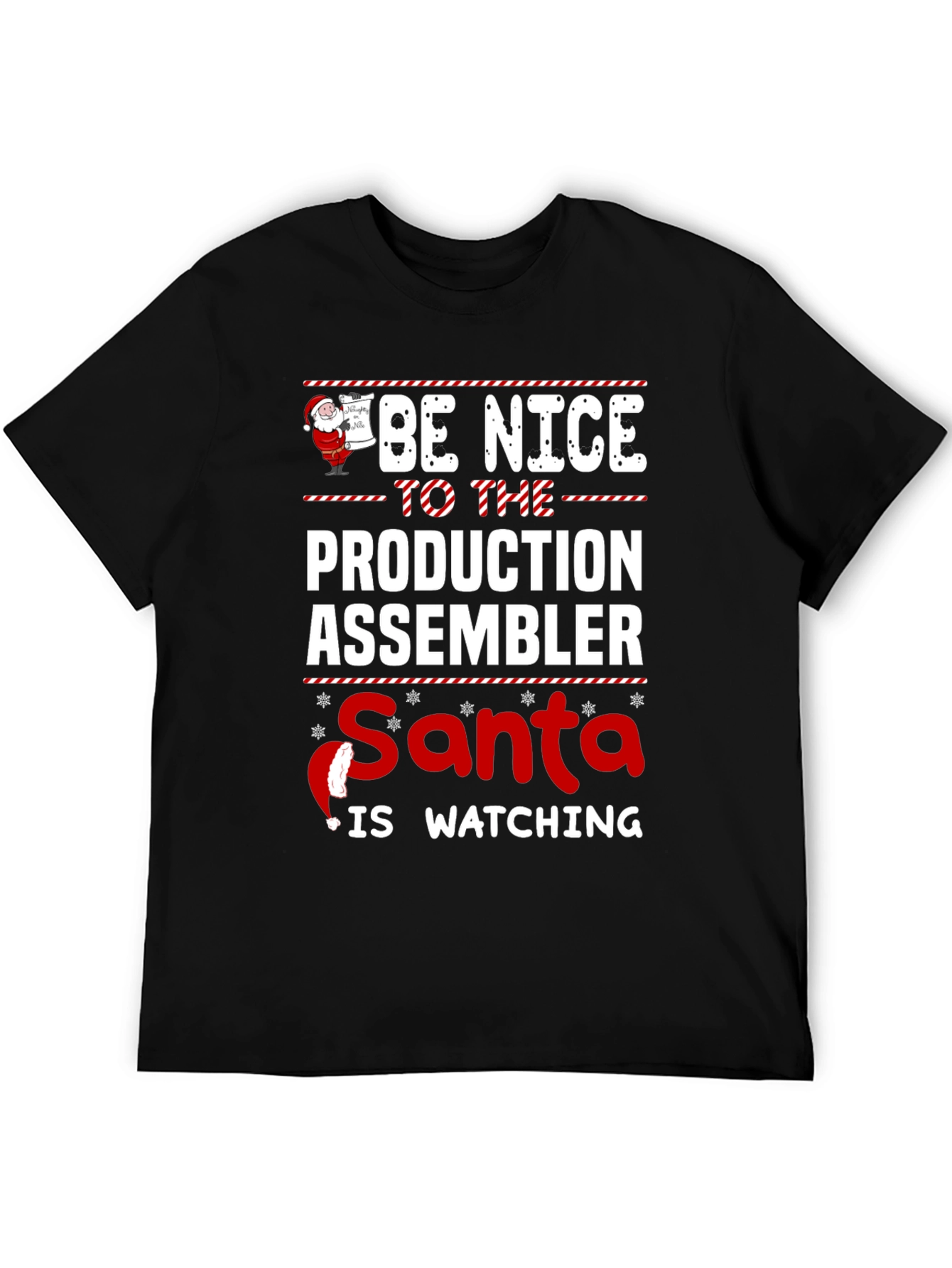 Funny Santa Production Assembler Christmas T-Shirt