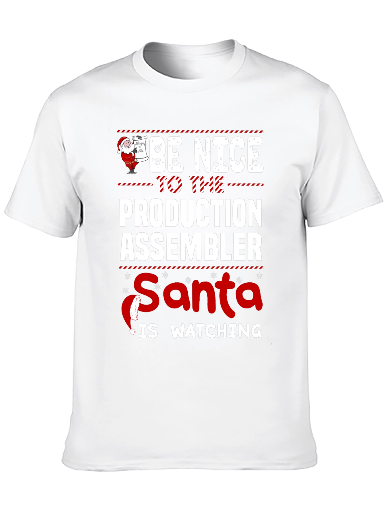 Funny Santa Production Assembler Christmas T-Shirt