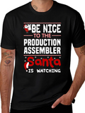 Funny Santa Production Assembler Christmas T-Shirt