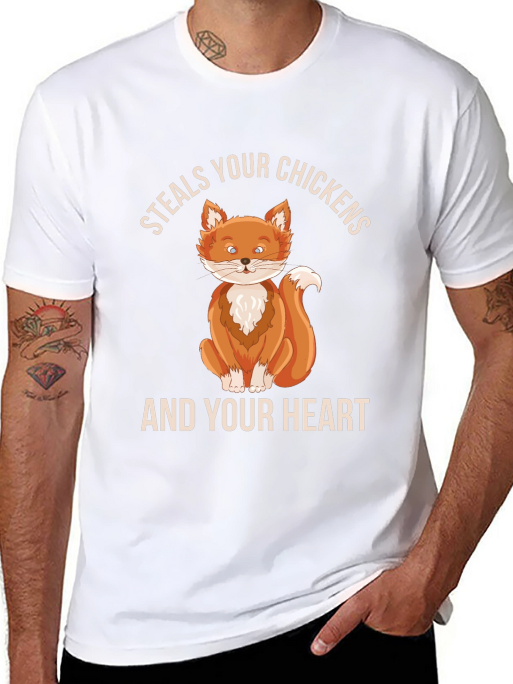 Steals Your Chickens & Heart Fox Graphic Tee