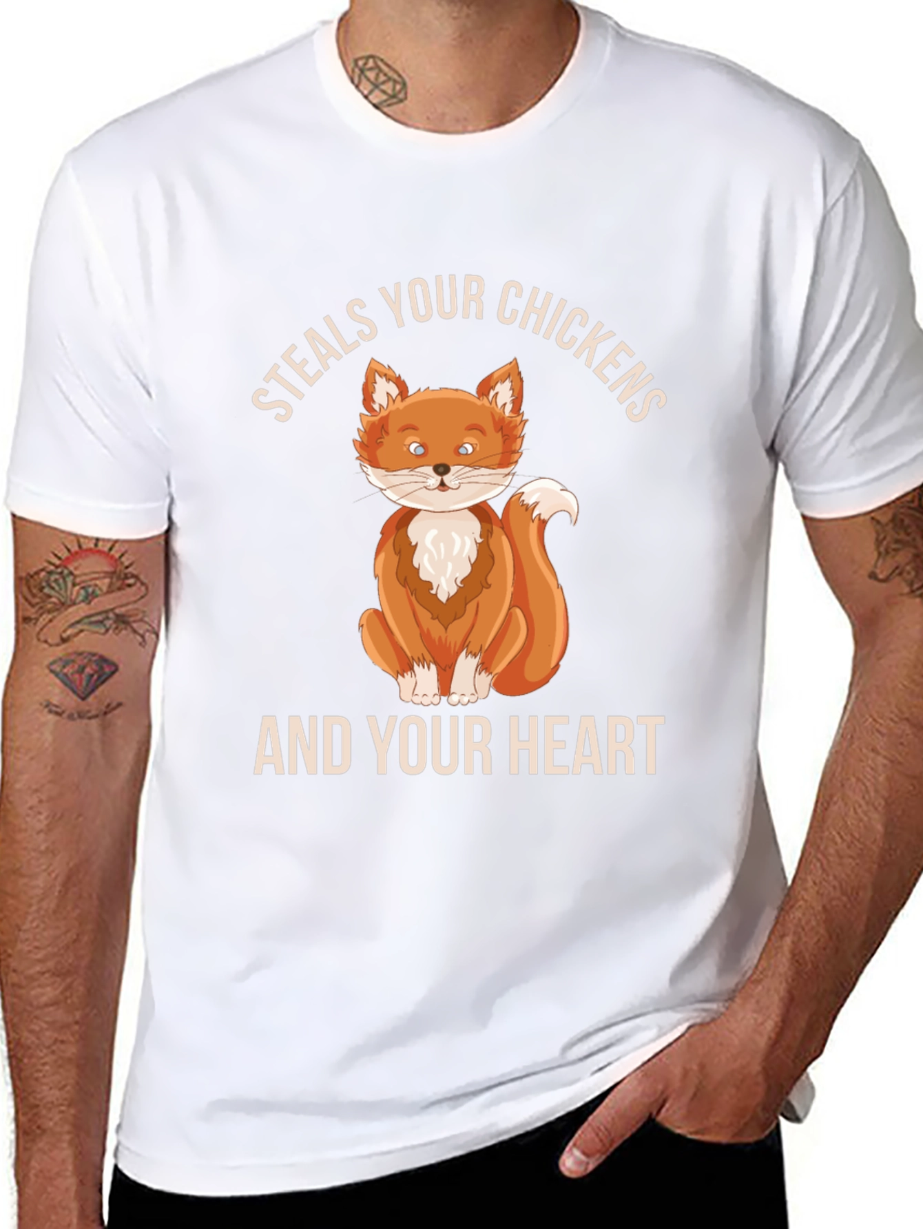 Steals Your Chickens & Heart Fox Graphic Tee