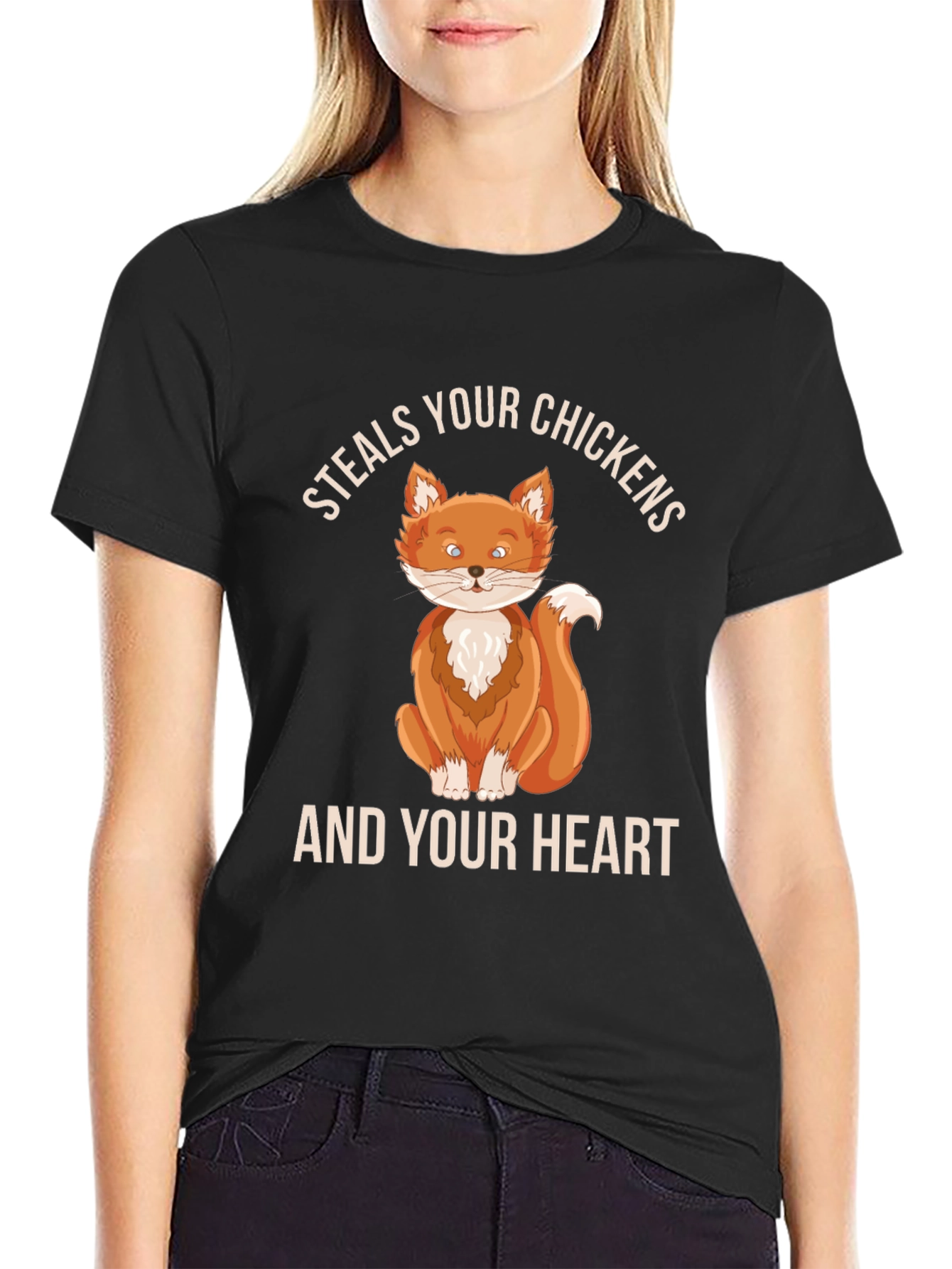 Steals Your Chickens & Heart Fox Graphic Tee