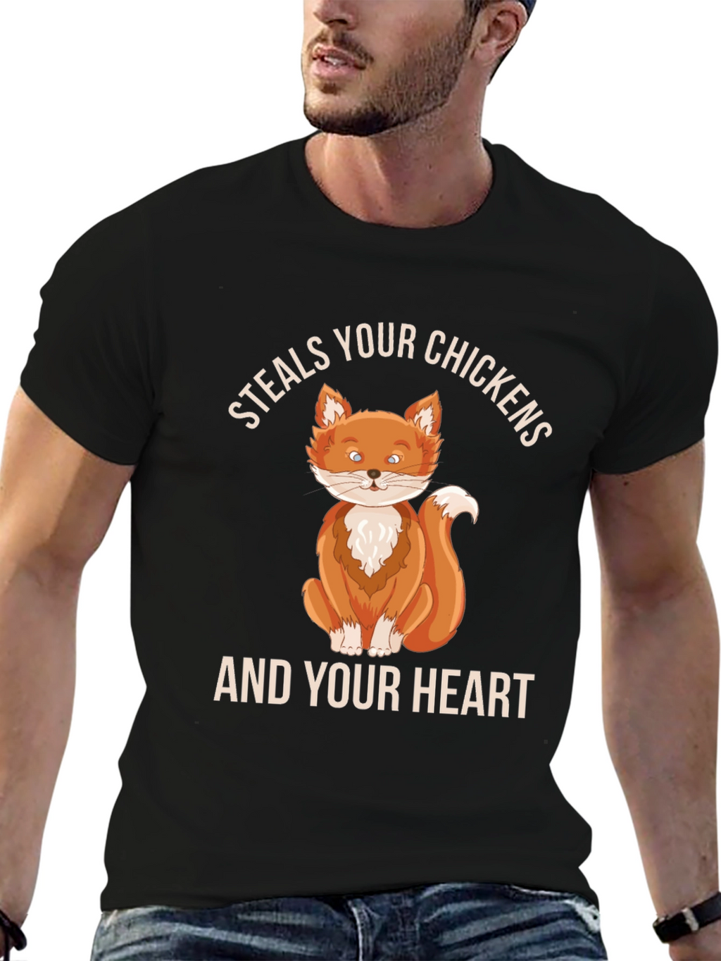 Steals Your Chickens & Heart Fox Graphic Tee