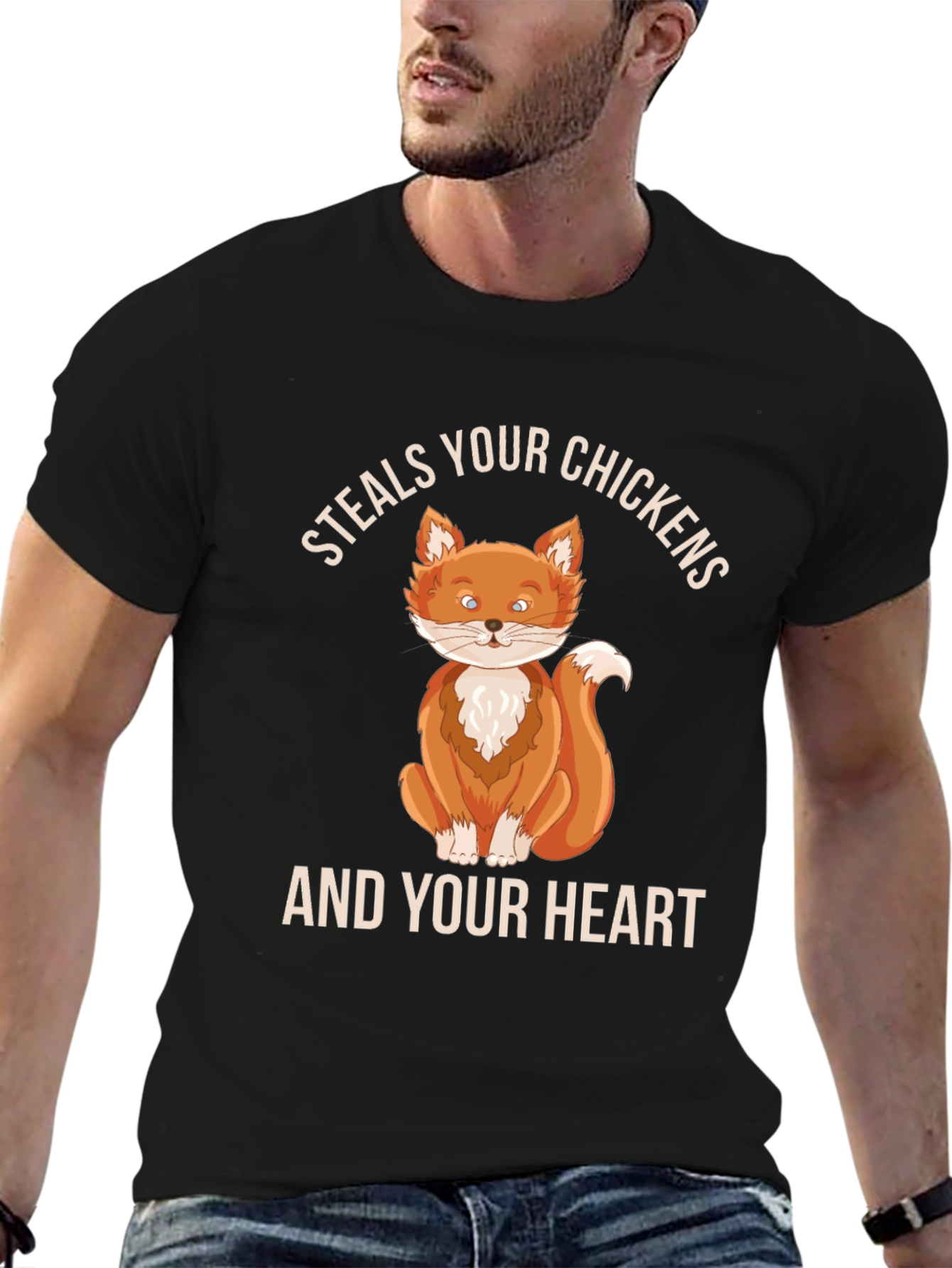 Steals Your Chickens & Heart Fox Graphic Tee