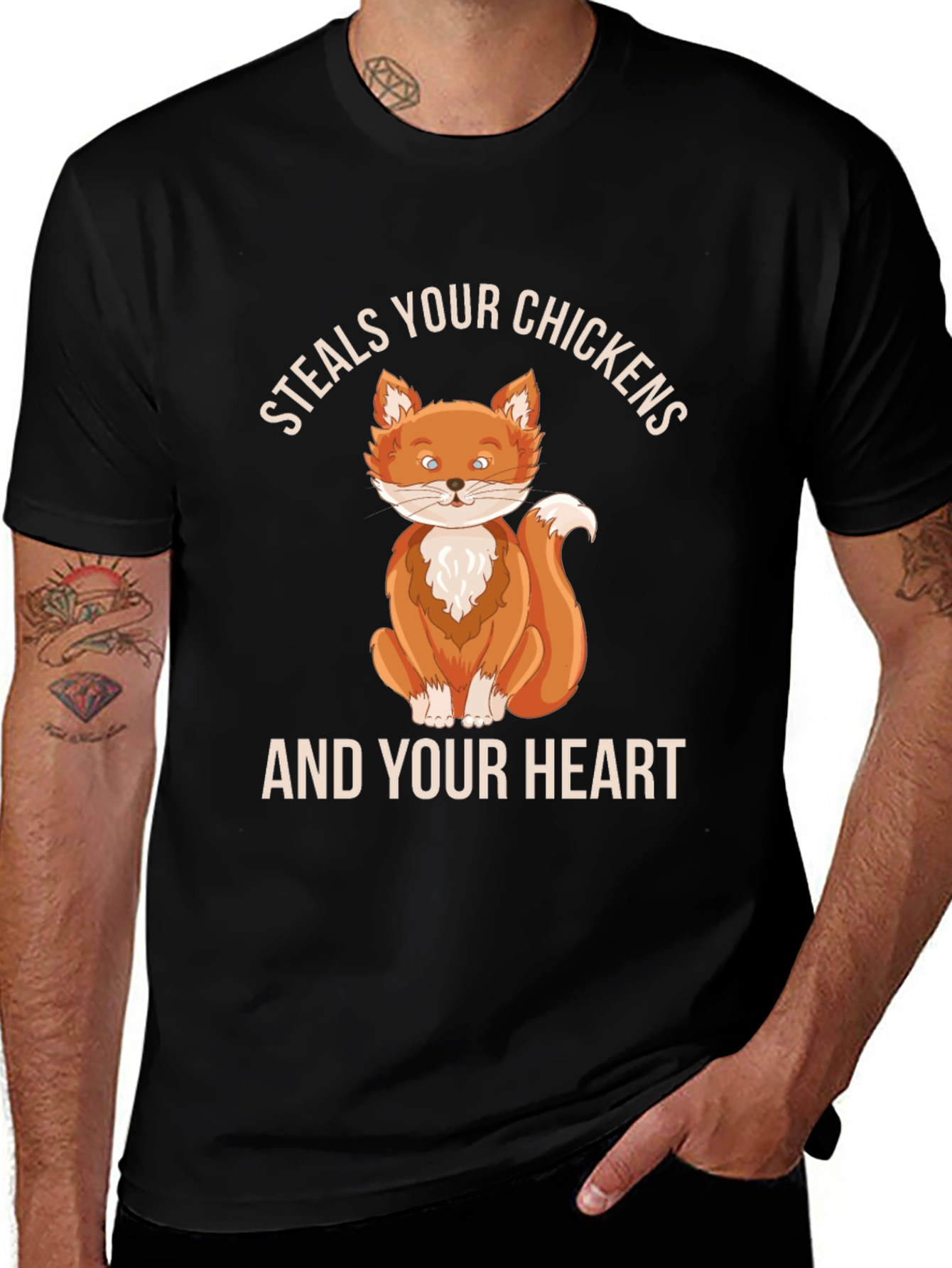 Steals Your Chickens & Heart Fox Graphic Tee