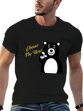 Choose The Bear Graphic Tee - Black Cotton T-Shirt
