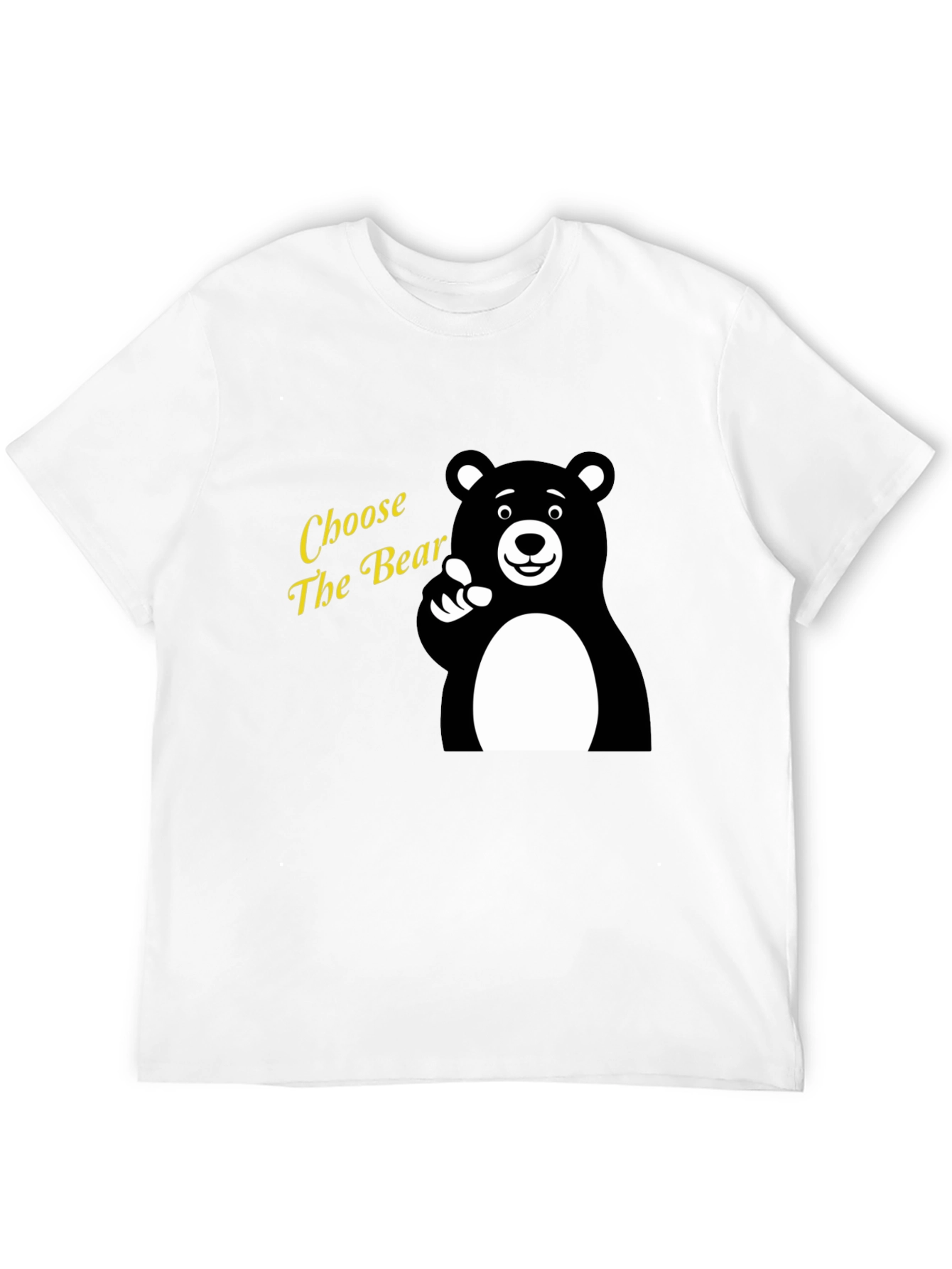 Choose The Bear Graphic Tee - Black Cotton T-Shirt