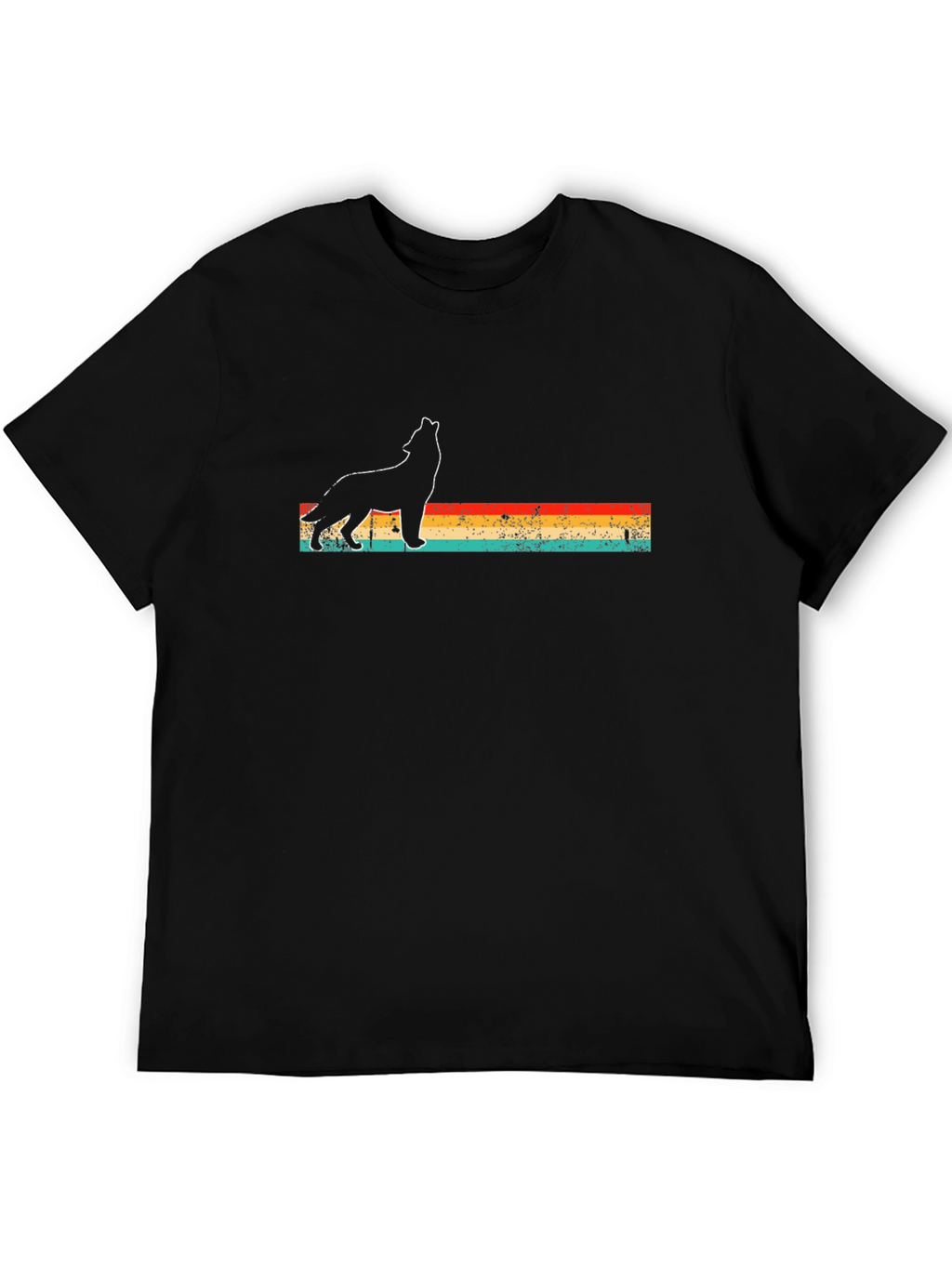 Retro Wolf T-Shirt - Black