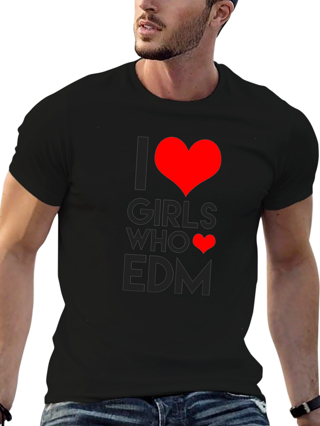 I Heart Girls Who EDM Black T-Shirt