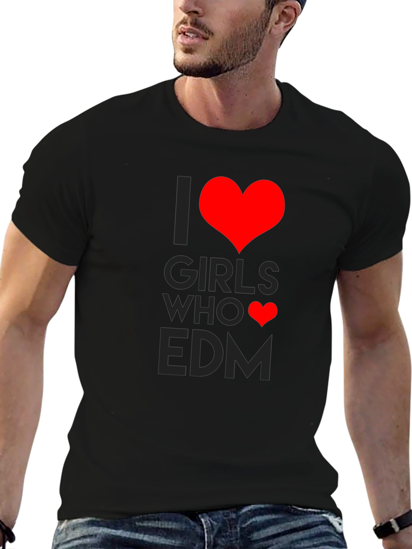 I Heart Girls Who EDM Black T-Shirt
