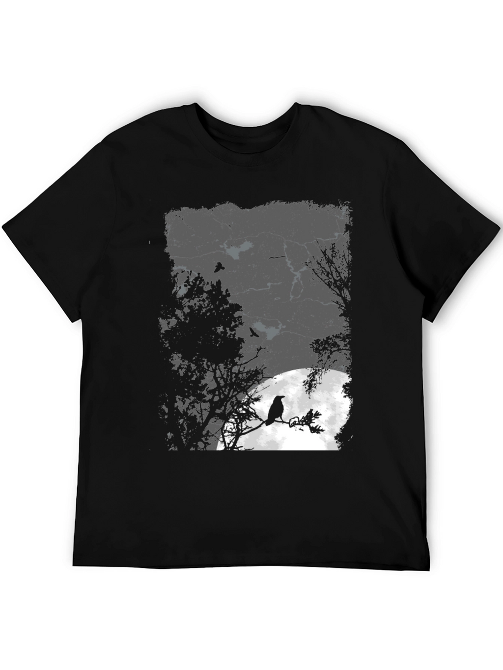 Raven Moon Black T-Shirt - Gothic Style