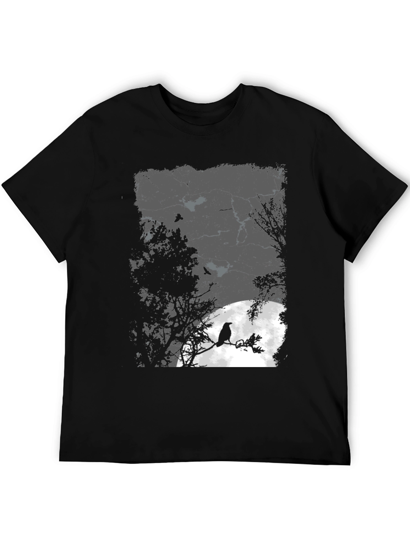 Raven Moon Black T-Shirt - Gothic Style