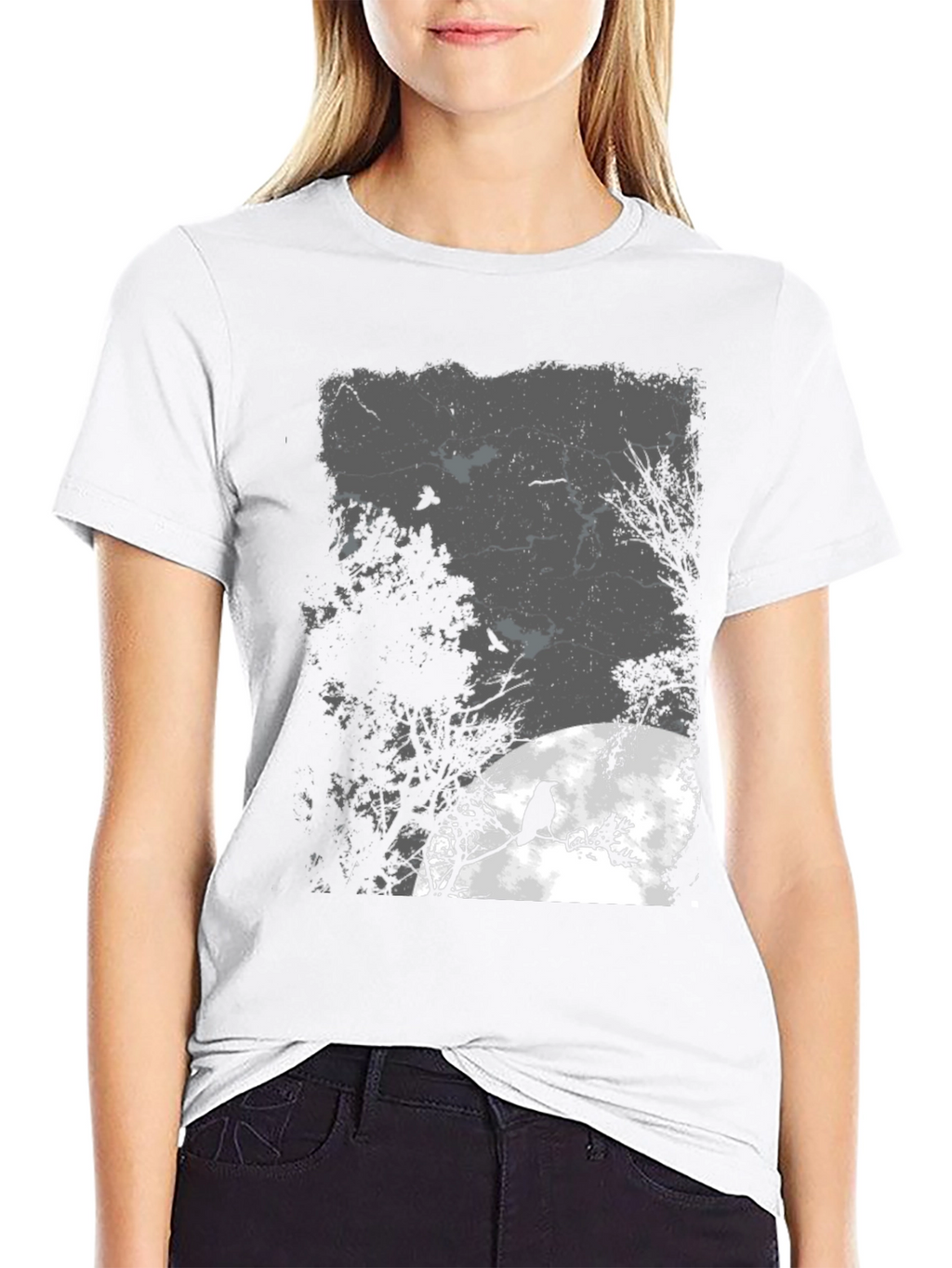 Raven Moon Black T-Shirt - Gothic Style
