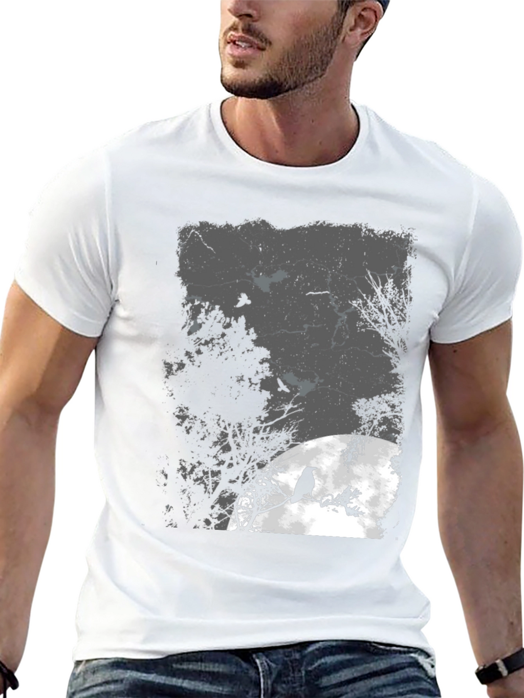Raven Moon Black T-Shirt - Gothic Style