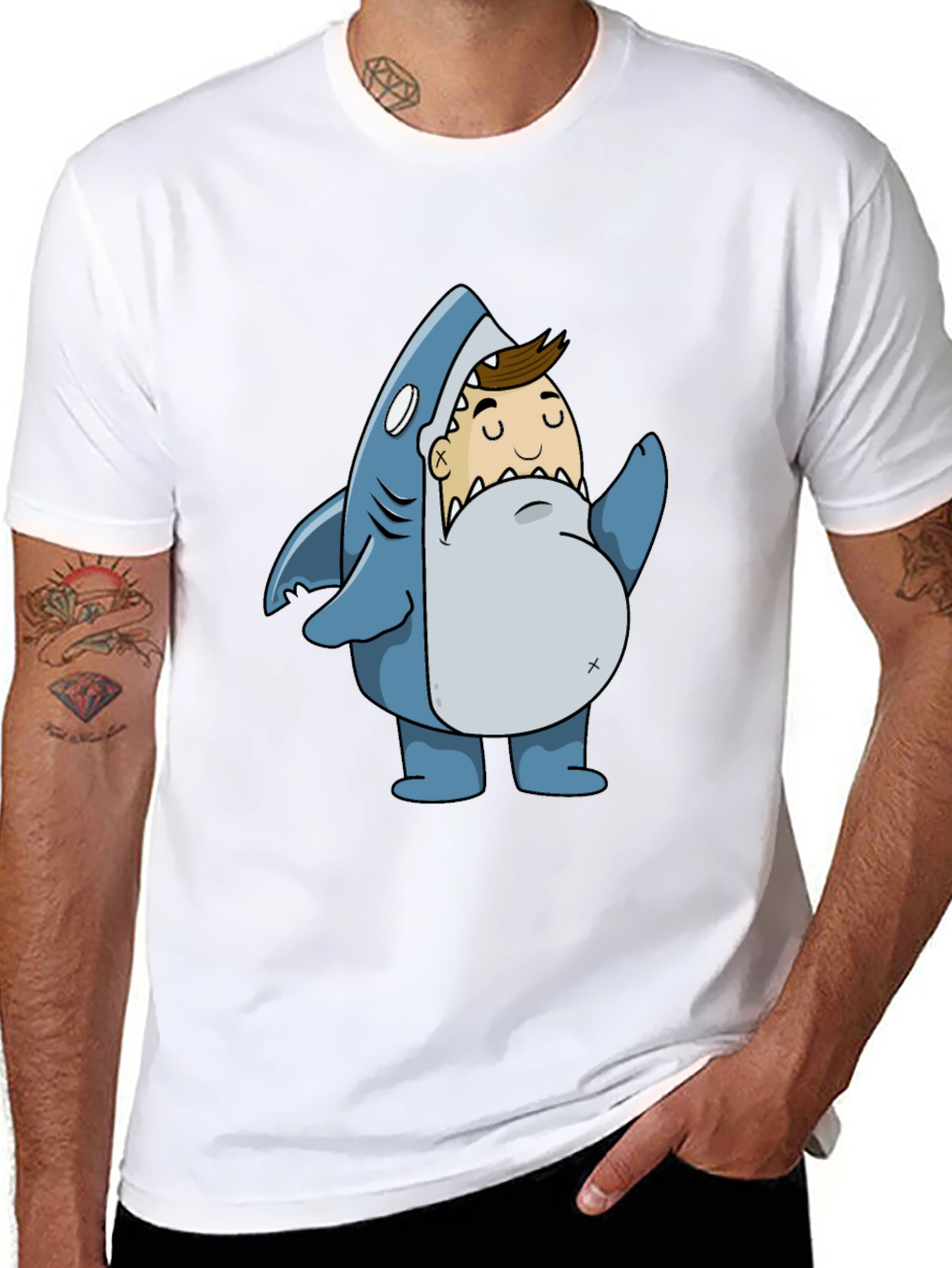 Shark Attack T-Shirt - Novelty Graphic Tee