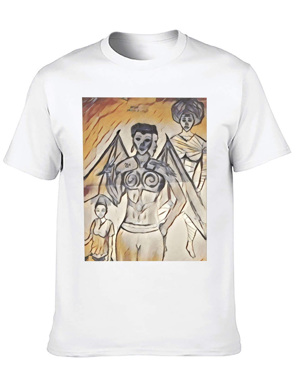 Artistic Graphic Print Black T-Shirt