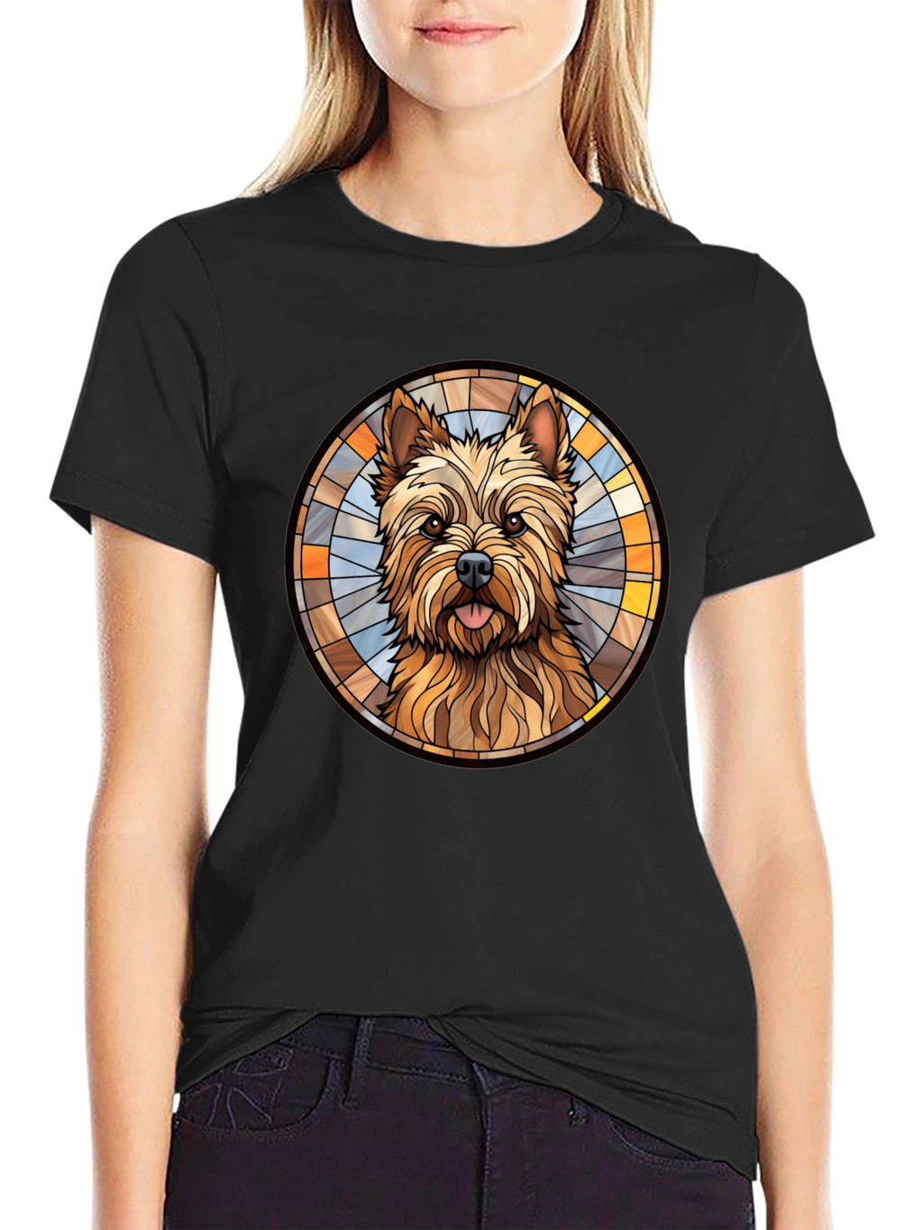Dog Breed Stained Glass Style Graphic Tee
