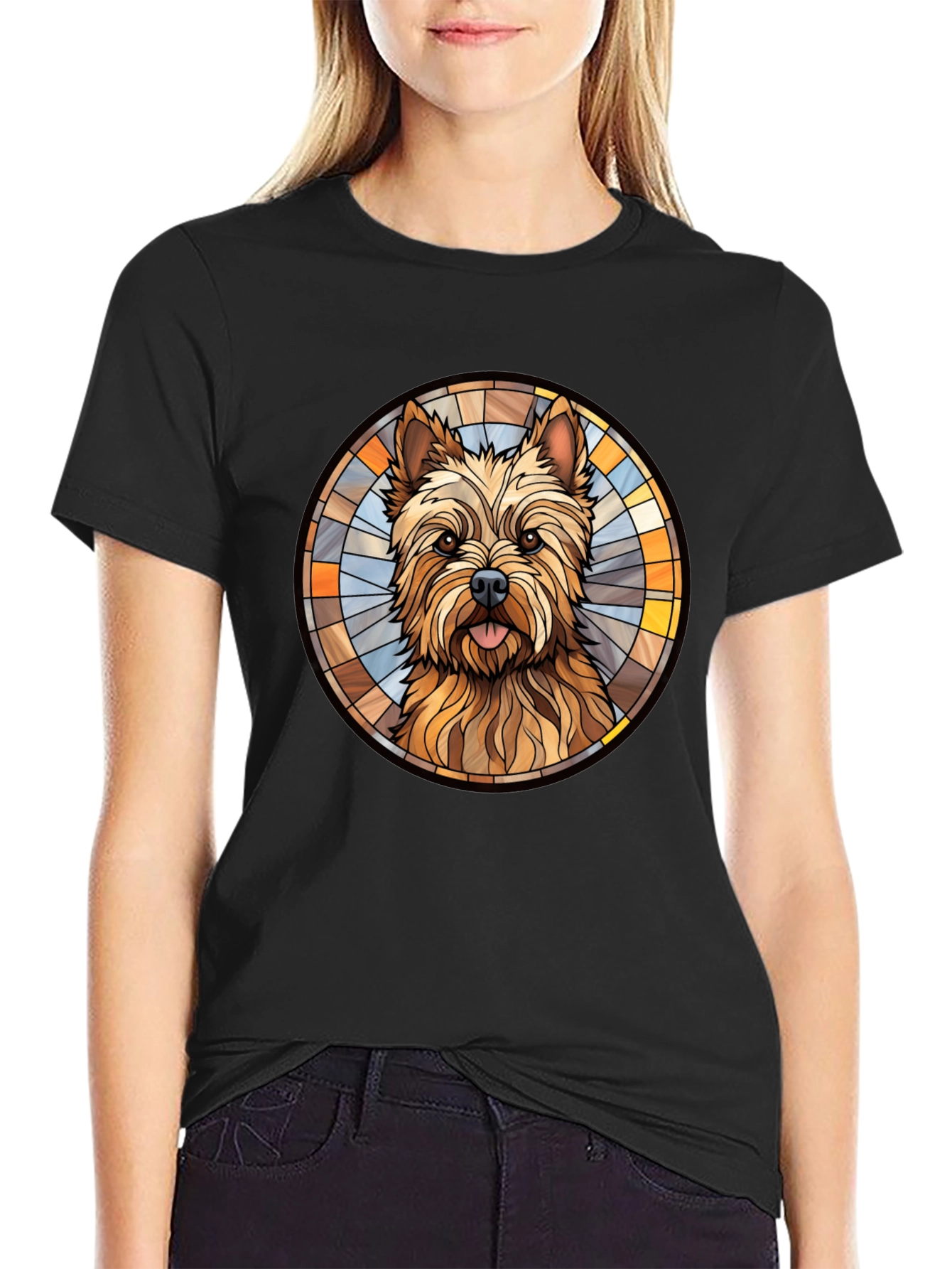 Dog Breed Stained Glass Style Graphic Tee
