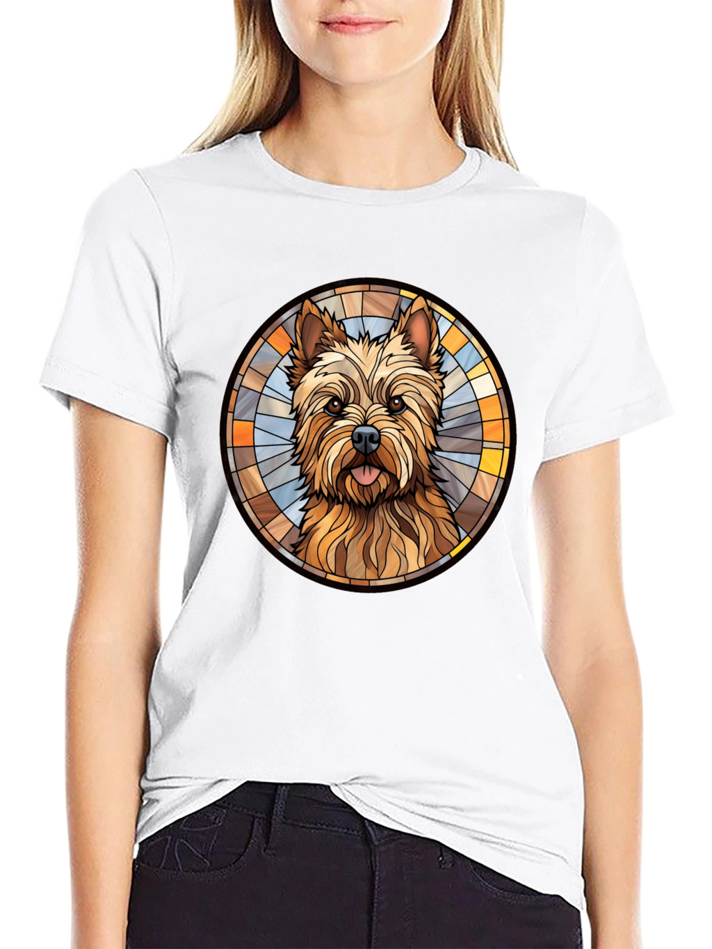 Dog Breed Stained Glass Style Graphic Tee