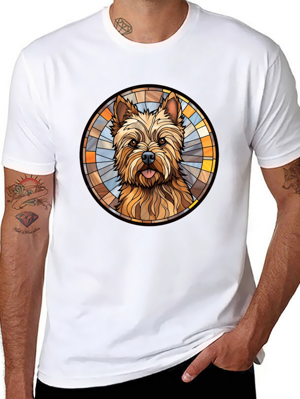 Dog Breed Stained Glass Style Graphic Tee
