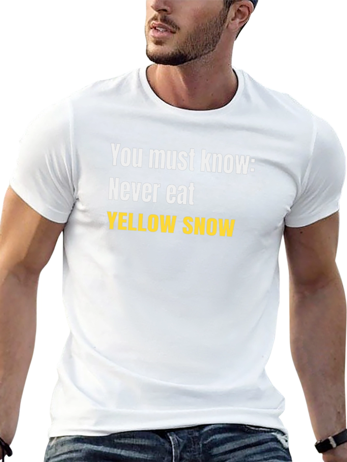 Never Eat Yellow Snow Black T-Shirt