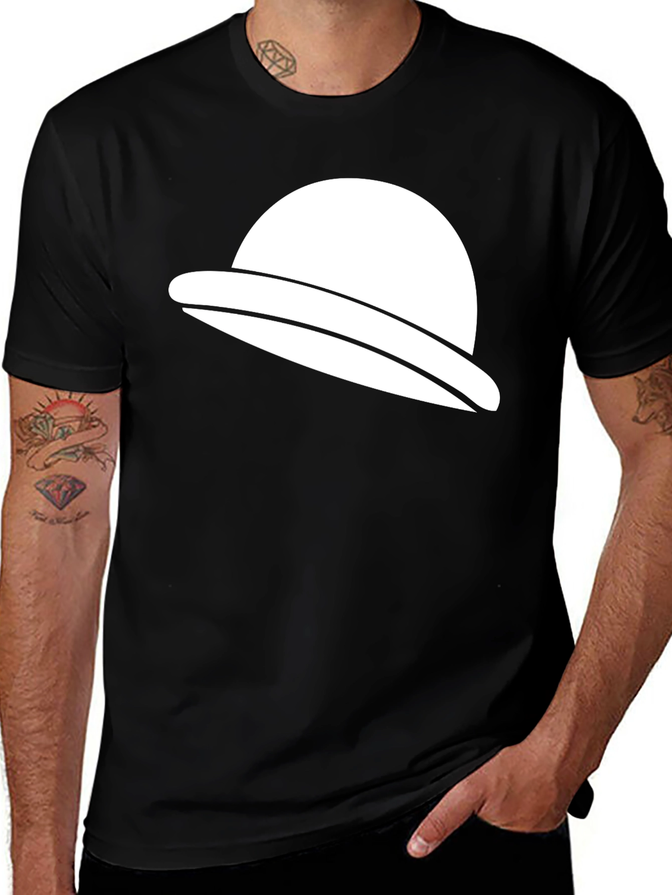 UFO Graphic Tee - Black Cotton Casual T-Shirt