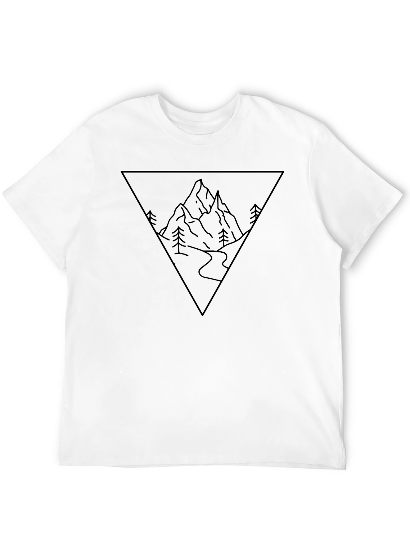 Minimalist Mountain Graphic T-Shirt - Black