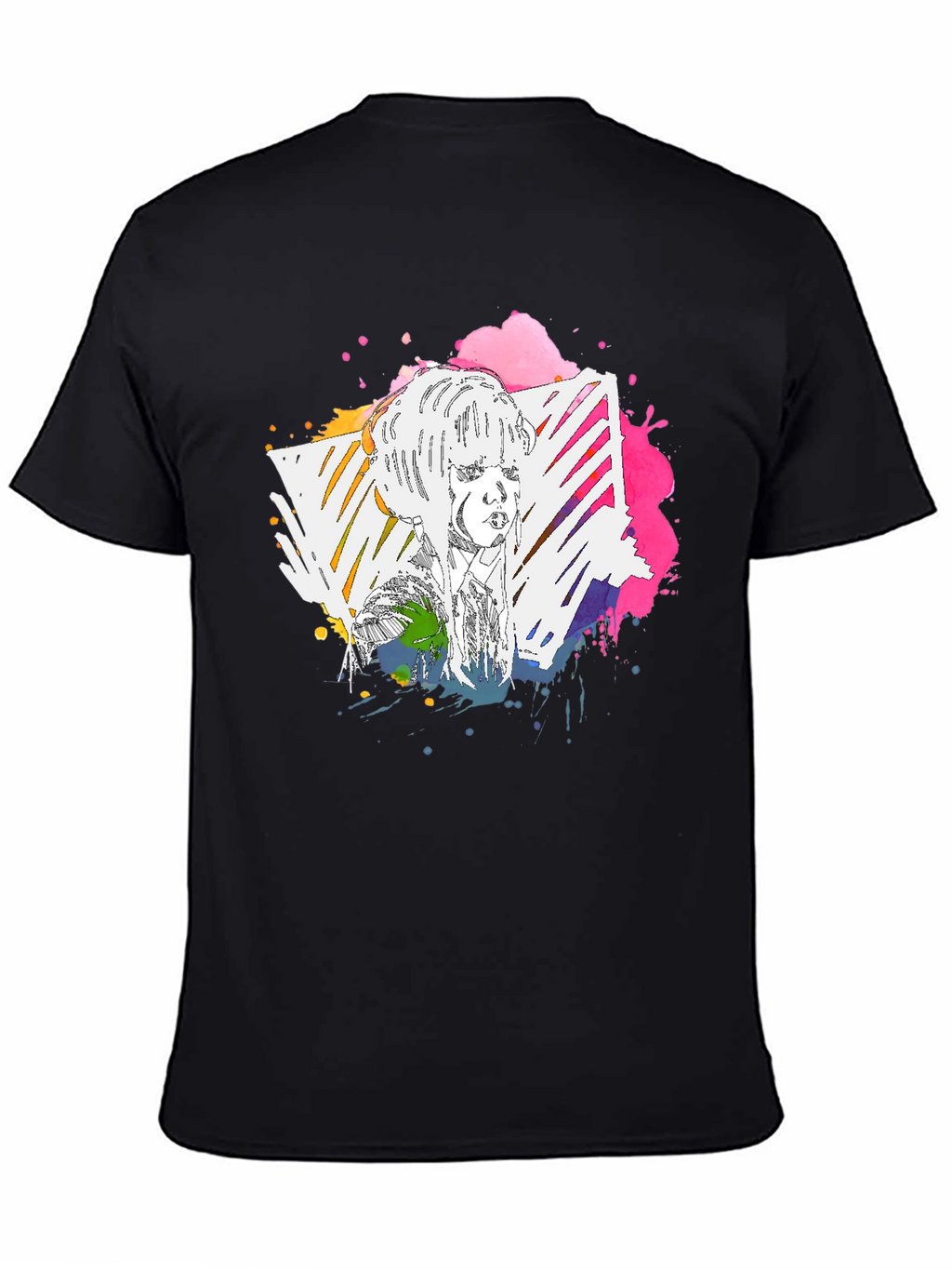 Abstract Portrait Graphic Tee - Mens Black T-Shirt