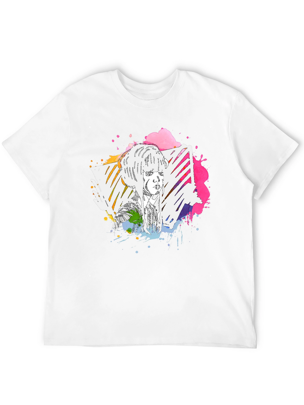 Abstract Portrait Graphic Tee - Mens Black T-Shirt
