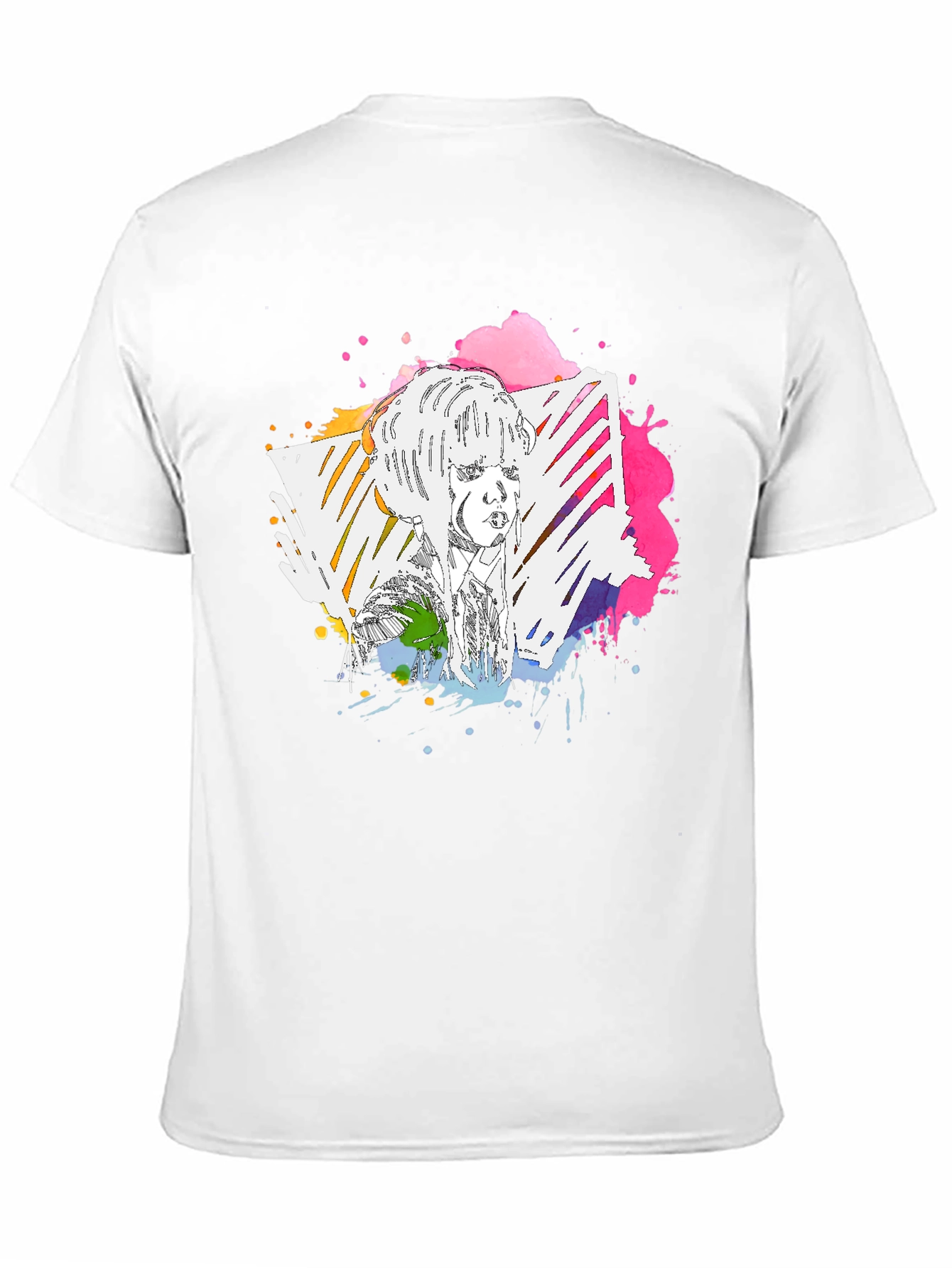 Abstract Portrait Graphic Tee - Mens Black T-Shirt