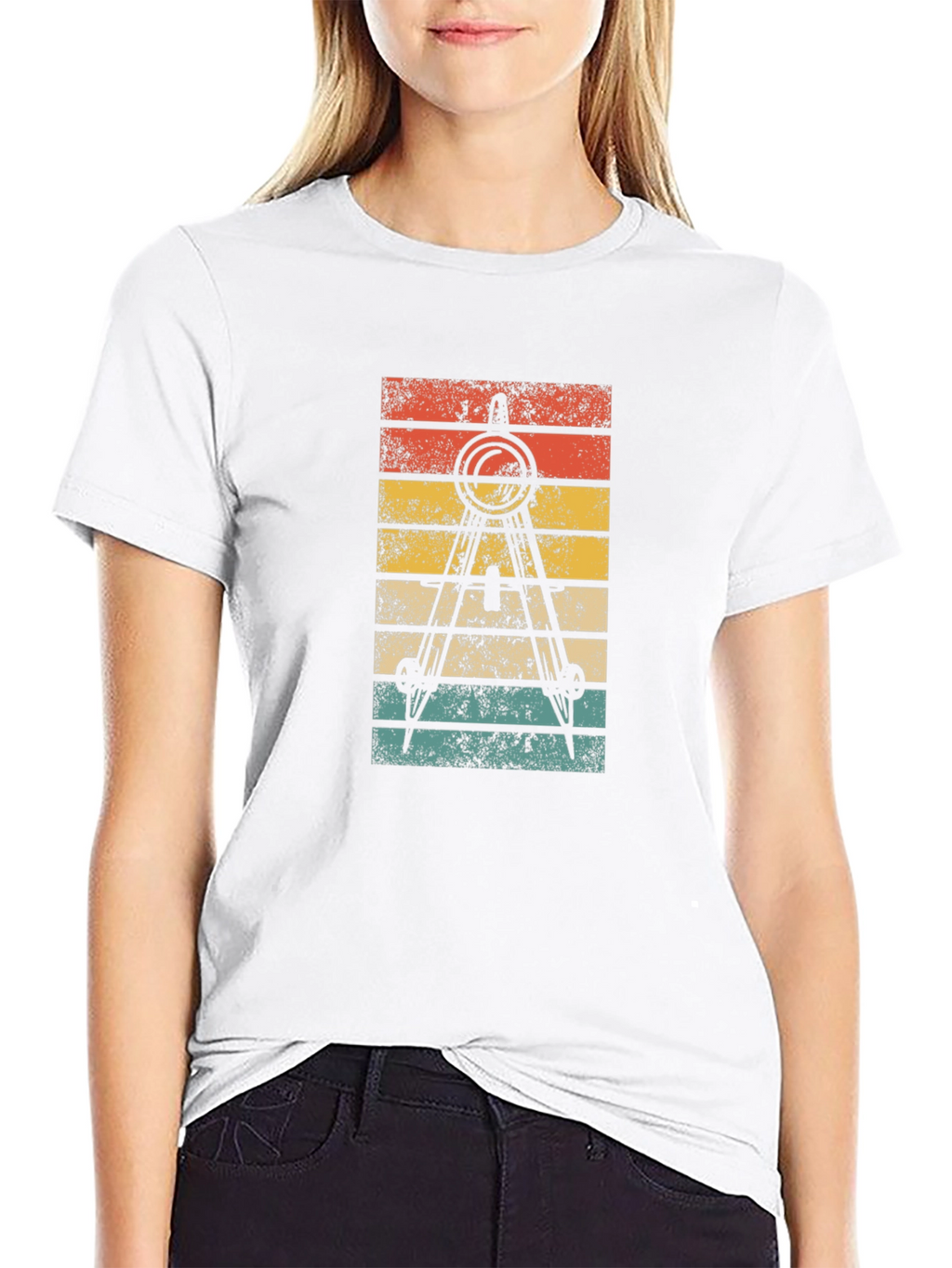 Retro Architect Compass T-Shirt - Black Cotton Tee