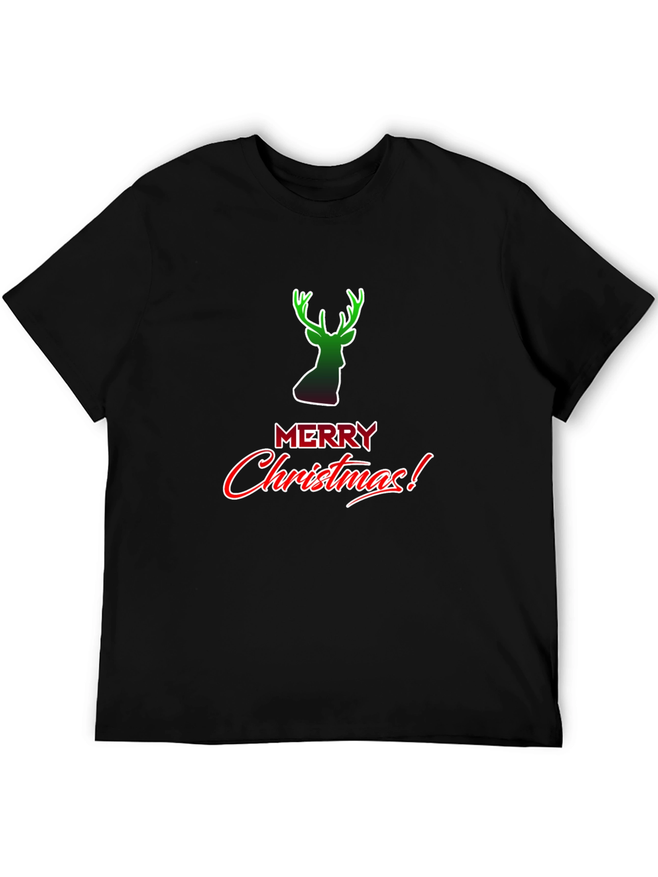Merry Christmas Reindeer Graphic Tee Shirt