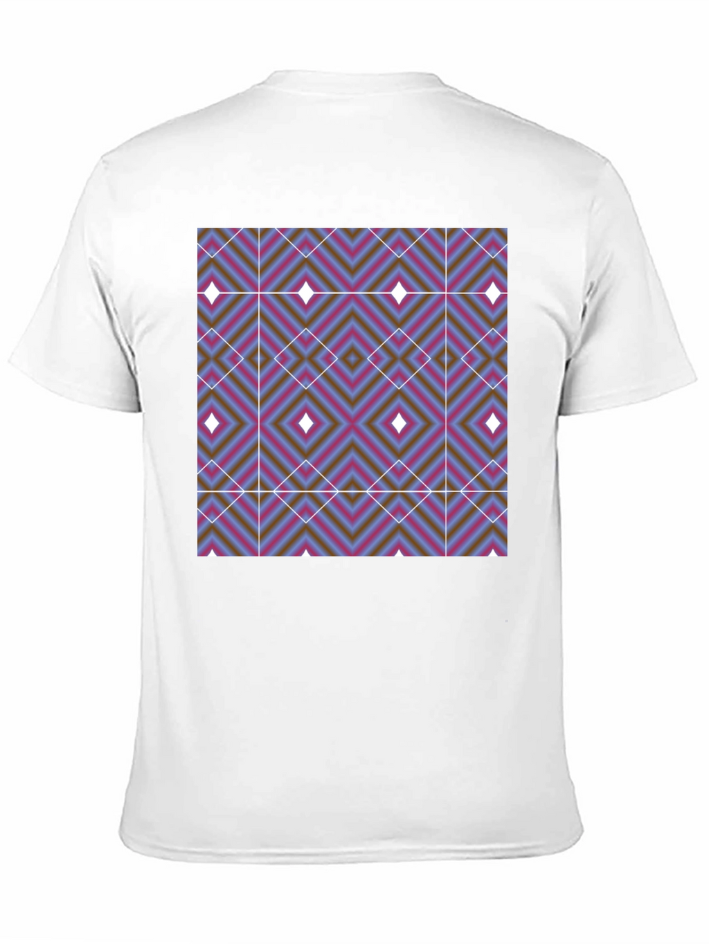 Geometric Diamond Print T-Shirt - Black