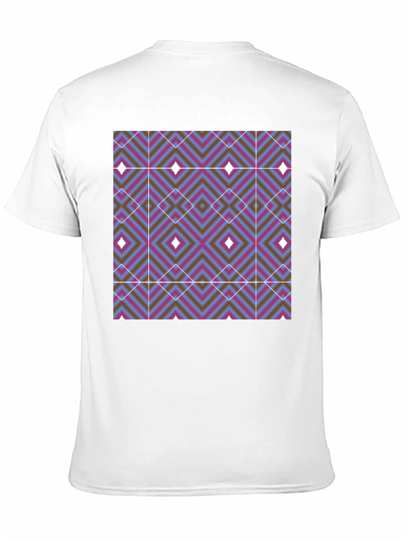 Geometric Diamond Print T-Shirt - Black