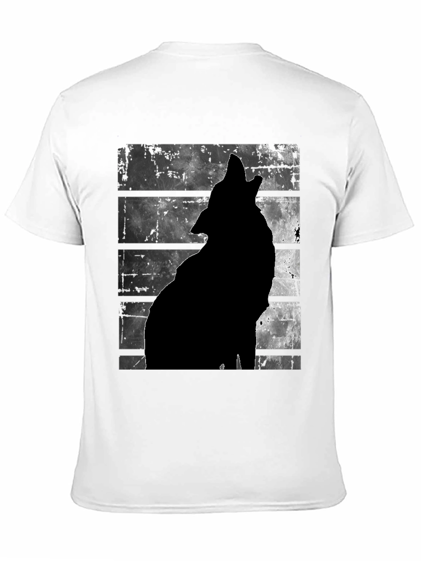 Wolf Silhouette Graphic Print T-Shirt