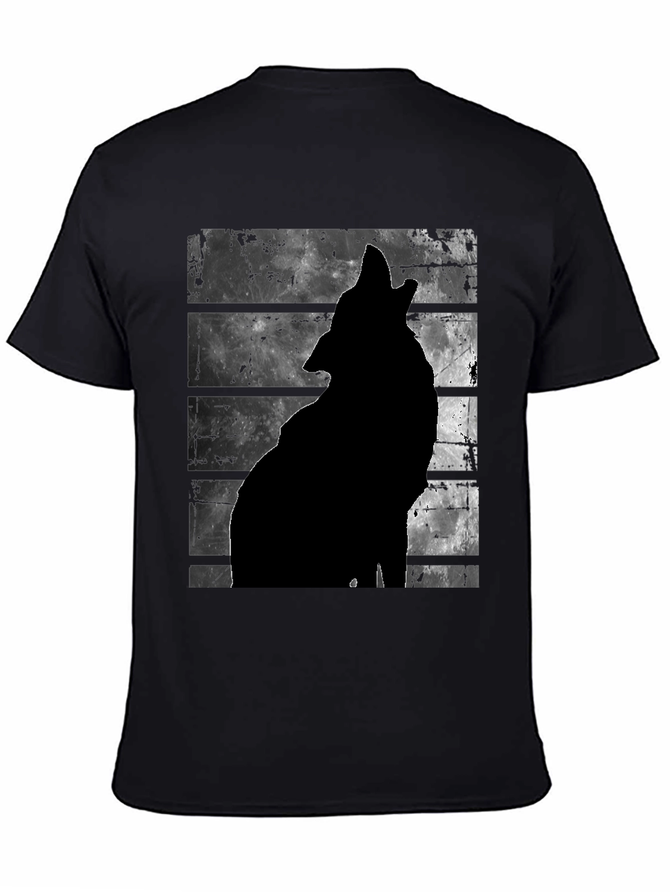 Wolf Silhouette Graphic Print T-Shirt