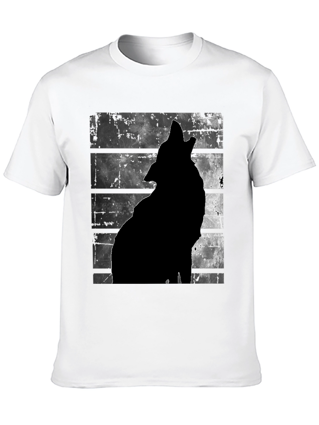 Wolf Silhouette Graphic Print T-Shirt