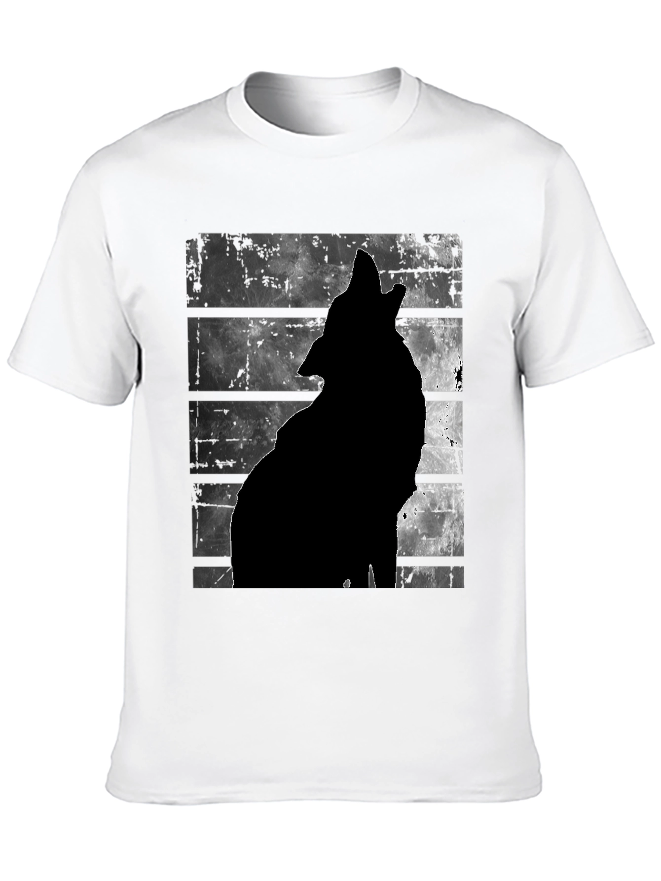 Wolf Silhouette Graphic Print T-Shirt
